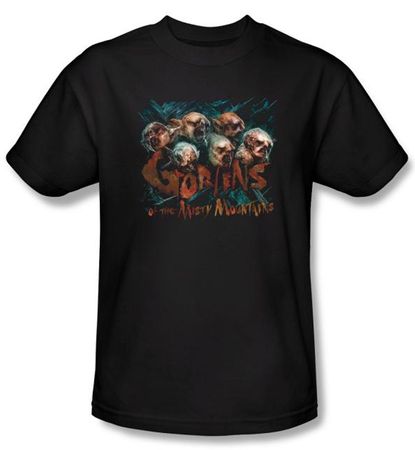 The Hobbit Shirt Movie Unexpected Journey Misty Goblin Adult Black Tee