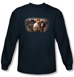 The Hobbit Shirt Movie Unexpected Journey Rally Navy Long Sleeve Tee