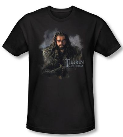 The Hobbit Shirt Movie Unexpected Journey Thorin Black Slim Fit Tee