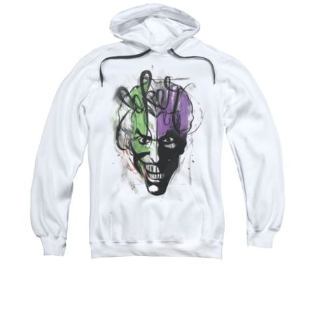 The Joker Hoodie Airbush White Sweatshirt Hoody