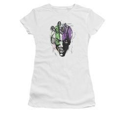 The Joker Shirt Juniors Airbush White T-Shirt The Joker Shirt Juniors Airbush White T-Shirt
