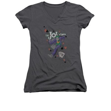 The Joker Shirt Juniors V Neck Big Step Charcoal T-Shirt
