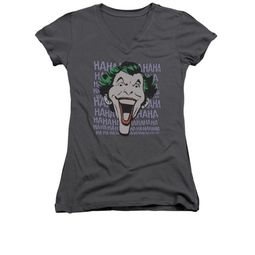 The Joker Shirt Juniors V Neck HA HA HAAA Charcoal T-Shirt The Joker Shirt Juniors V Neck HA HA HAAA Charcoal T-Shirt