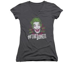 The Joker Shirt Juniors V Neck #Joker Charcoal T-Shirt The Joker Shirt Juniors V Neck #Joker Charcoal T-Shirt