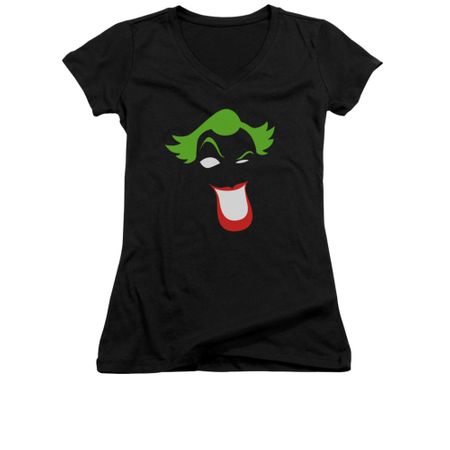 The Joker Shirt Juniors V Neck Simplified Black T-Shirt