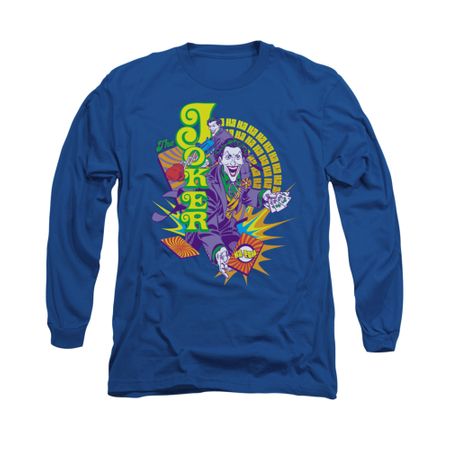 The Joker Shirt Raw Deal Long Sleeve Royal Blue Tee T-Shirt