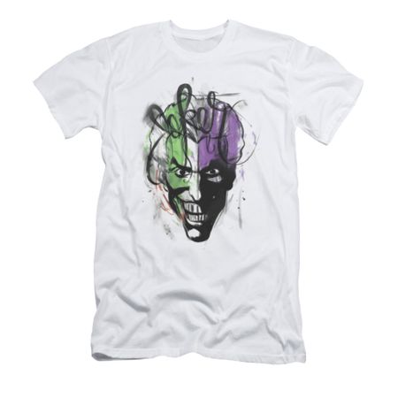 The Joker Shirt Slim Fit Airbush White T-Shirt