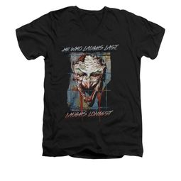 The Joker Shirt Slim Fit V-Neck Laughs Longest Black T-Shirt The Joker Shirt Slim Fit V-Neck Laughs Longest Black T-Shirt