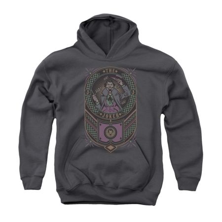 The Joker Youth Hoodie Checkered Charcoal Kids Hoody
