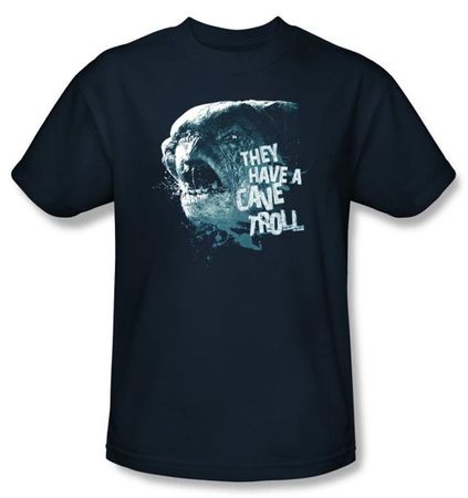 The Lord Of The Rings Kids T-Shirt Cave Troll Navy Blue Shirt Youth