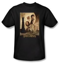 The Lord Of The Rings Kids T-Shirt Towers Movie Poster Black Youth Tee