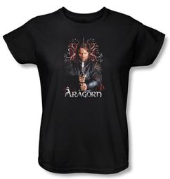 The Lord Of The Rings Ladies T-Shirt Aragorn 2 Black Tee Shirt