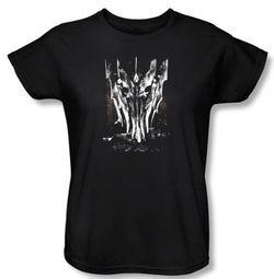 The Lord Of The Rings Ladies T-Shirt Big Sauron Head Black Shirts