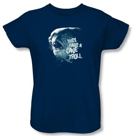 The Lord Of The Rings Ladies T-Shirt Cave Troll Navy Blue Tee Shirt
