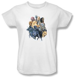 The Lord Of The Rings Ladies T-Shirt Collage Of Evil White Tee Shirt