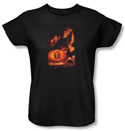 The Lord Of The Rings Ladies T-Shirt Destroy The Ring Black Tee Shirt