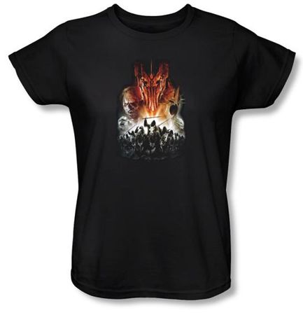 The Lord Of The Rings Ladies T-Shirt Evil Rising Black Tee Shirt