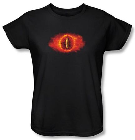The Lord Of The Rings Ladies T-Shirt Eye Of Sauron Black Tee Shirt
