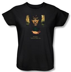 The Lord Of The Rings Ladies T-Shirt Frodo One Ring Black Tee Shirt