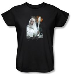 The Lord Of The Rings Ladies T-Shirt Gandalf Black Tee Shirt