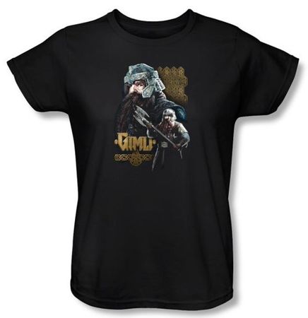 The Lord Of The Rings Ladies T-Shirt Gimli Black Tee Shirt
