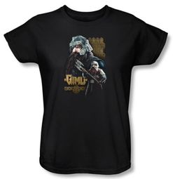The Lord Of The Rings Ladies T-Shirt Gimli Black Tee Shirt
