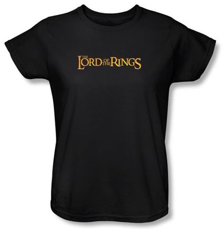 The Lord Of The Rings Ladies T-Shirt LOTR Logo Black Tee Shirt