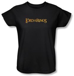 The Lord Of The Rings Ladies T-Shirt LOTR Logo Black Tee Shirt