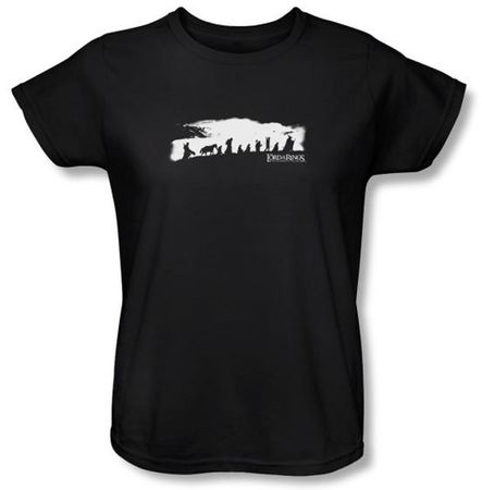The Lord Of The Rings Ladies T-Shirt The Fellowship Black Tee Shirt