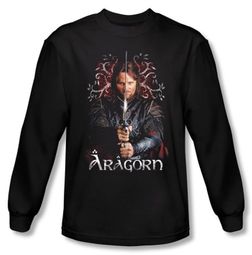 The Lord Of The Rings Long Sleeve T-Shirt Aragorn 2 Black Tee Shirt