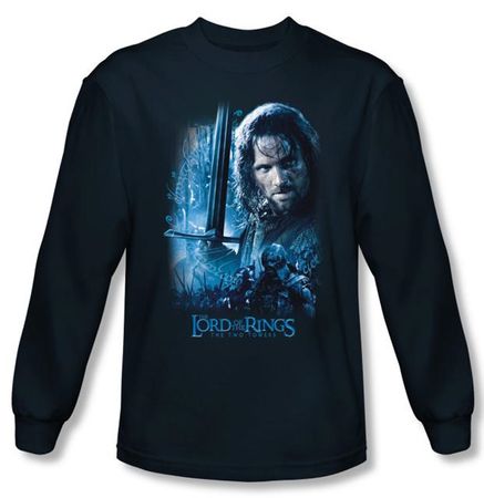 The Lord Of The Rings Long Sleeve T-Shirt Aragorn Navy Blue Tee Shirt