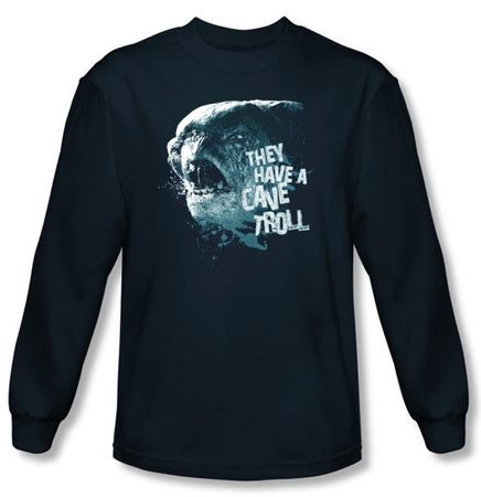 The Lord Of The Rings Long Sleeve T-Shirt Cave Troll Navy Tee Shirt