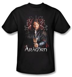 The Lord Of The Rings T-Shirt Aragorn 2 Adult Black Tee Shirt