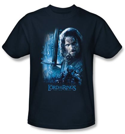 The Lord Of The Rings T-Shirt Aragorn Adult Navy Blue Tee Shirt