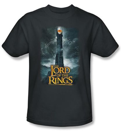 The Lord Of The Rings T-Shirt Eye Of Sauron Adult Charcoal Tee Shirt