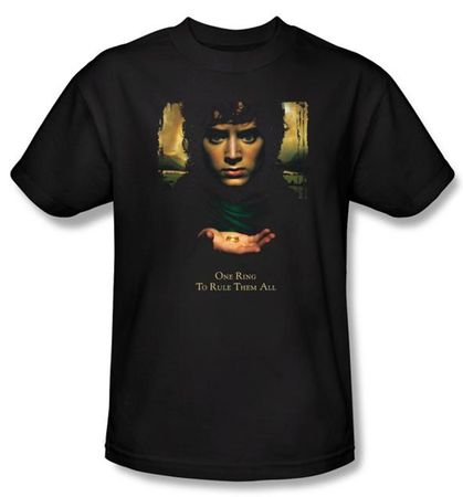 The Lord Of The Rings T-Shirt Frodo One Ring Adult Black Tee Shirt
