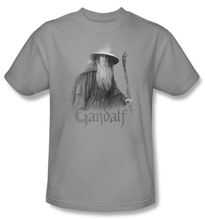 The Lord Of The Rings T-Shirt Gandalf The Grey Adult Silver Tee Shirt