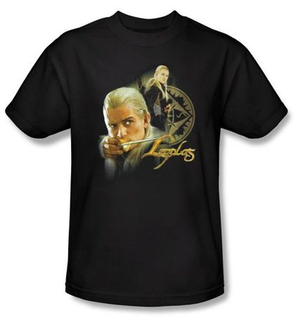 The Lord Of The Rings T-Shirt Legolas Adult Black Tee Shirt