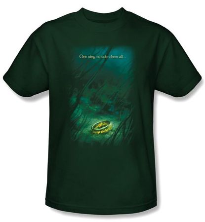 The Lord Of The Rings T-Shirt Lost Ring Hunter Green Tee Shirts