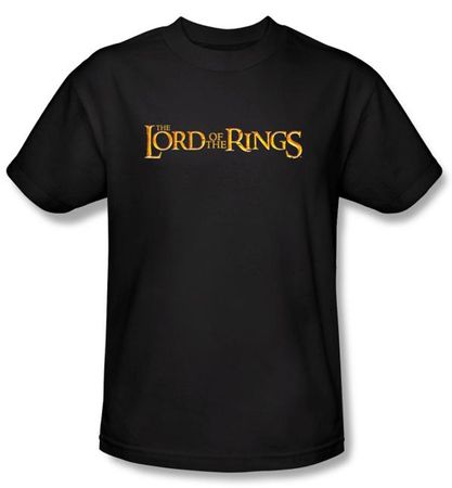 The Lord Of The Rings T-Shirt LOTR Logo Adult Black Tee Shirt