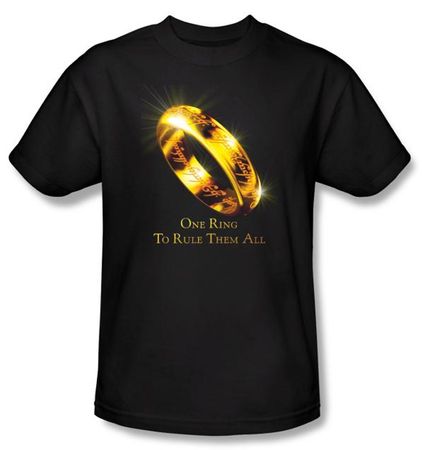 The Lord Of The Rings T-Shirt One Ring Adult Black Tee Shirt