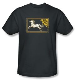 The Lord Of The Rings T-Shirt Rohan Banner Adult Charcoal Tee Shirt