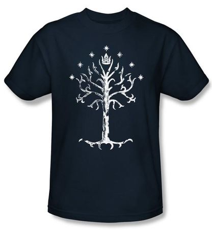The Lord Of The Rings T-Shirt Tree Of Gondor Adult Navy Blue Tee Shirt