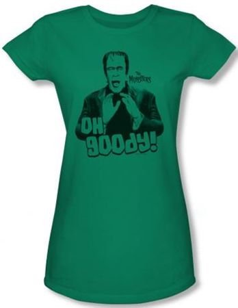 The Munsters Juniors T-shirt Oh Goody Herman Kelly Green Tee Shirt
