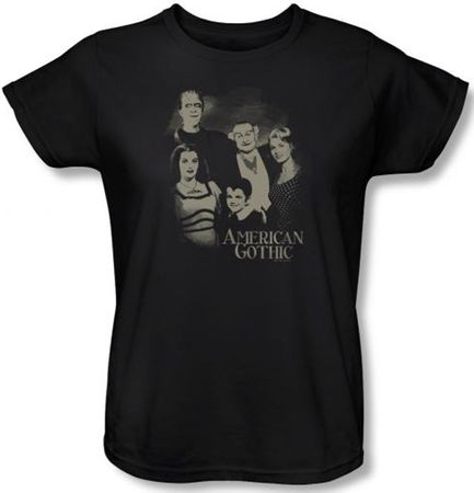 The Munsters Ladies T-shirt American Gothic Black Tee Shirt