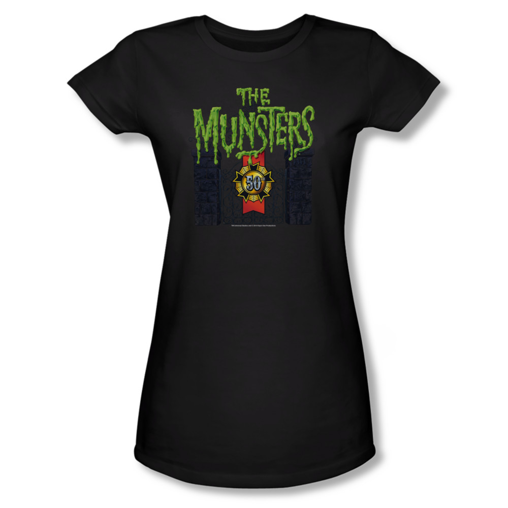 The Munsters Shirt Juniors 50 Years Logo Black TShirt The Munsters