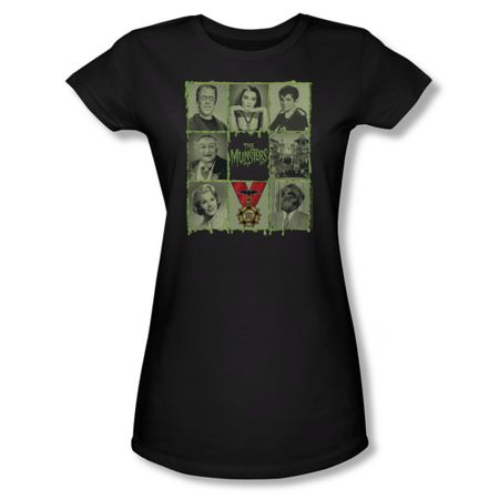 The Munsters Shirt Juniors Blocks Black T-Shirt