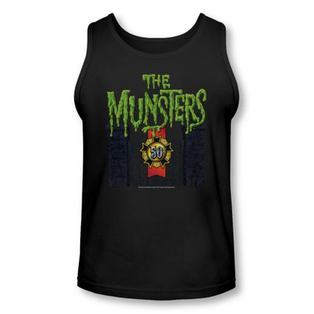 The Munsters Shirt Tank Top 50 Years Logo Black Tanktop