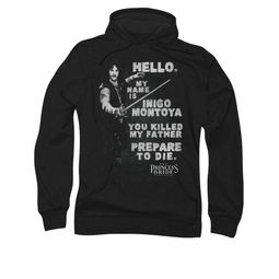 The Princess Bride Hoodie Sweatshirt Hello My Name Is Black Adult Hoody Sweat Shirt