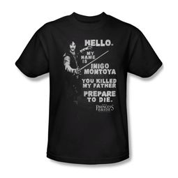 The Princess Bride Shirt Hello My Name Is Adult Black Tee T-Shirt